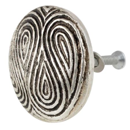 Press Plate Compact Antique Silver Aluminium Cabinet Knob